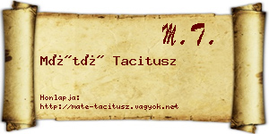 Máté Tacitusz névjegykártya